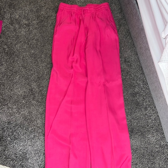 Zara High Waist Size Pocket Straight Leg Loose Pants Sonic Pink 28” inseam NWOT - Picture 5 of 17